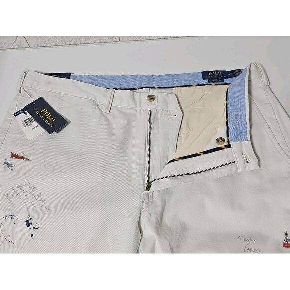 Polo Ralph Lauren Cotton Chino Pants Sailing Sailor Yacht Boating Artist Drawing - Picture 13 of 16